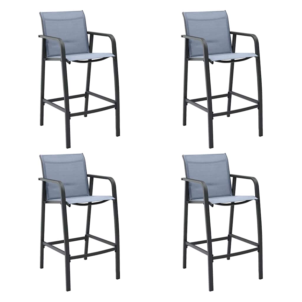 Tuinbarstoelen 4 st textileen grijs is nu te koop bij PeponiXL, paradijselijk wonen!