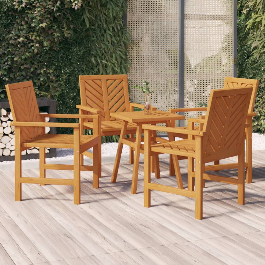 Tuinstoelen 4 st massief acaciahout is nu te koop bij PeponiXL, paradijselijk wonen!