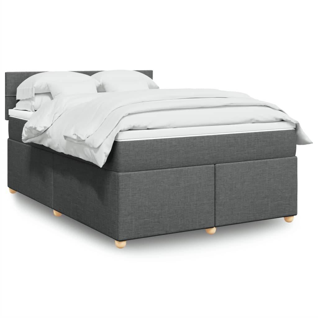 Boxspring met matras stof donkergrijs 140x200 cm is nu te koop bij PeponiXL, paradijselijk wonen!