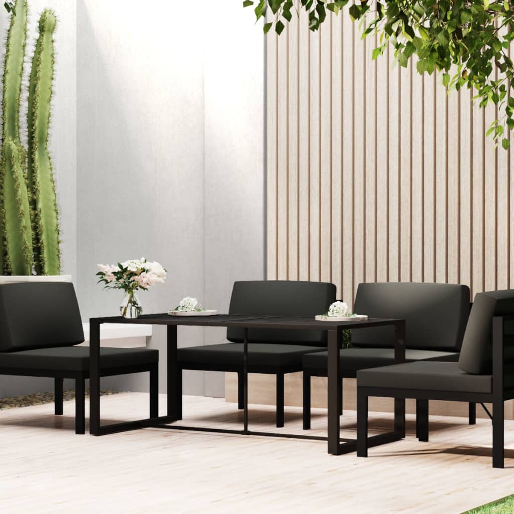 Tuintafel 120x60x66 cm aluminium antracietkleurig is nu te koop bij PeponiXL, paradijselijk wonen!