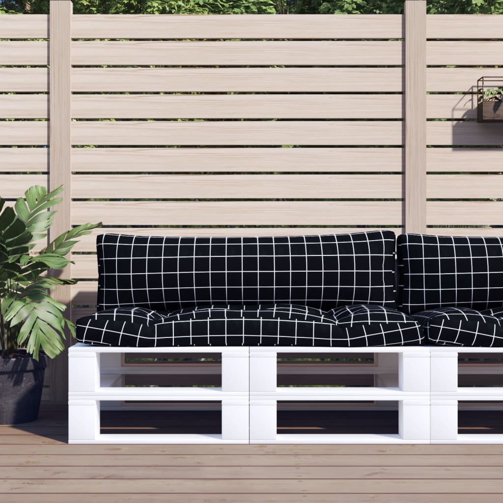 Palletkussens 2 st ruitpatroon oxford stof zwart is nu te koop bij PeponiXL, paradijselijk wonen!