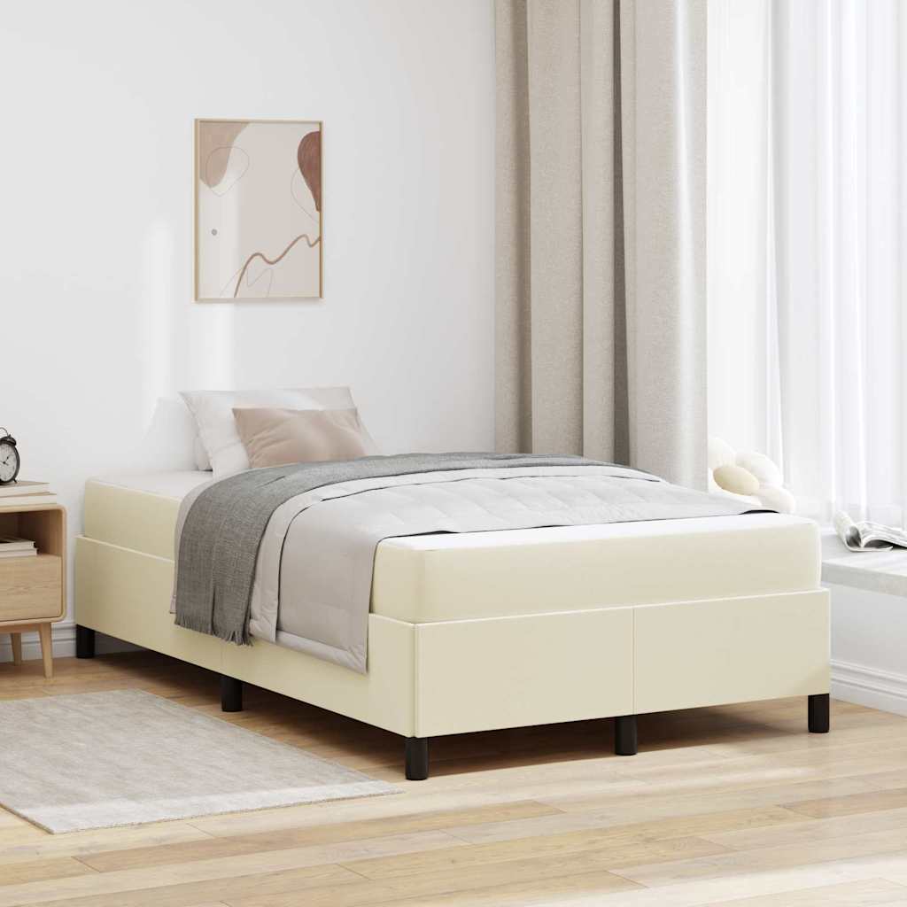 Bedframe met matras Crème 120 x 200 cm Stof is nu te koop bij PeponiXL, paradijselijk wonen!