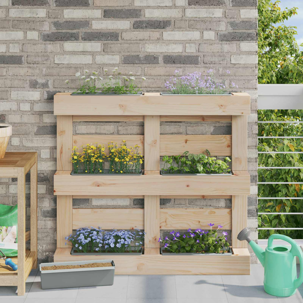 Bloembakken voor Euro-pallets 12 pcs Lichtgrijs is nu te koop bij PeponiXL, paradijselijk wonen!
