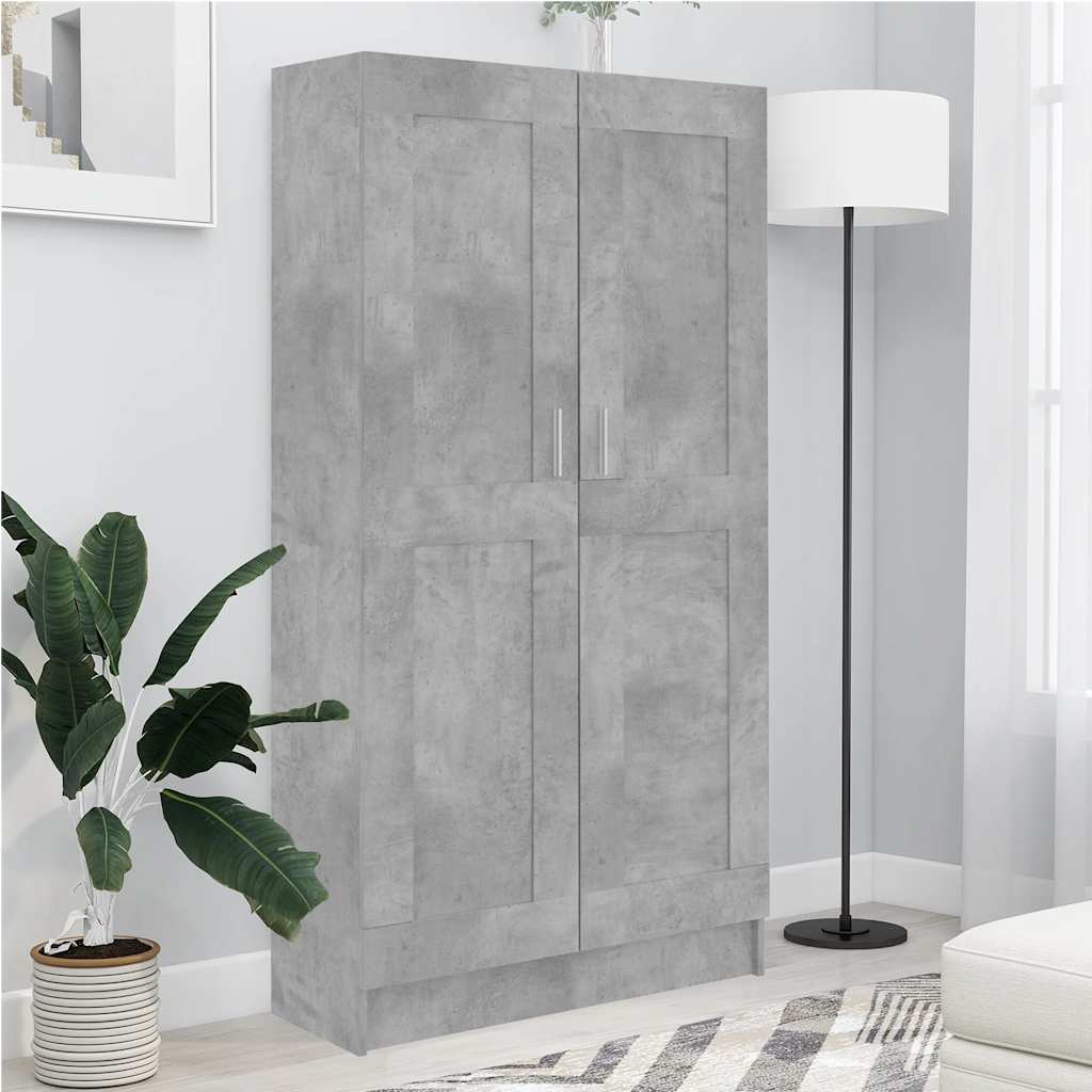 Boekenkast 82,5x30,5x150 cm spaanplaat betongrijs is nu te koop bij PeponiXL, paradijselijk wonen!