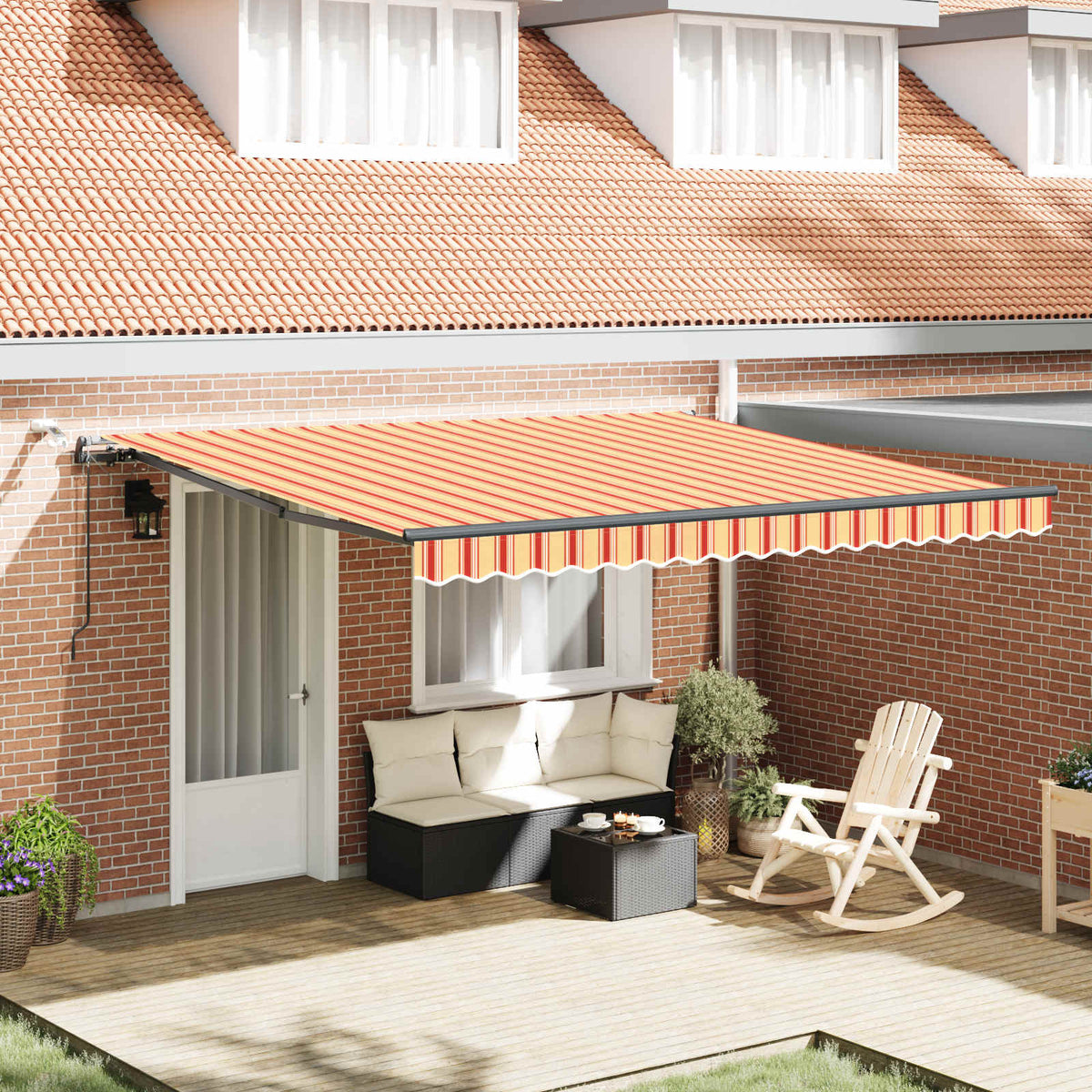 Luifeldoek Geel en Oranje 400 × 300 cm Polyester is nu te koop bij PeponiXL, paradijselijk wonen!
