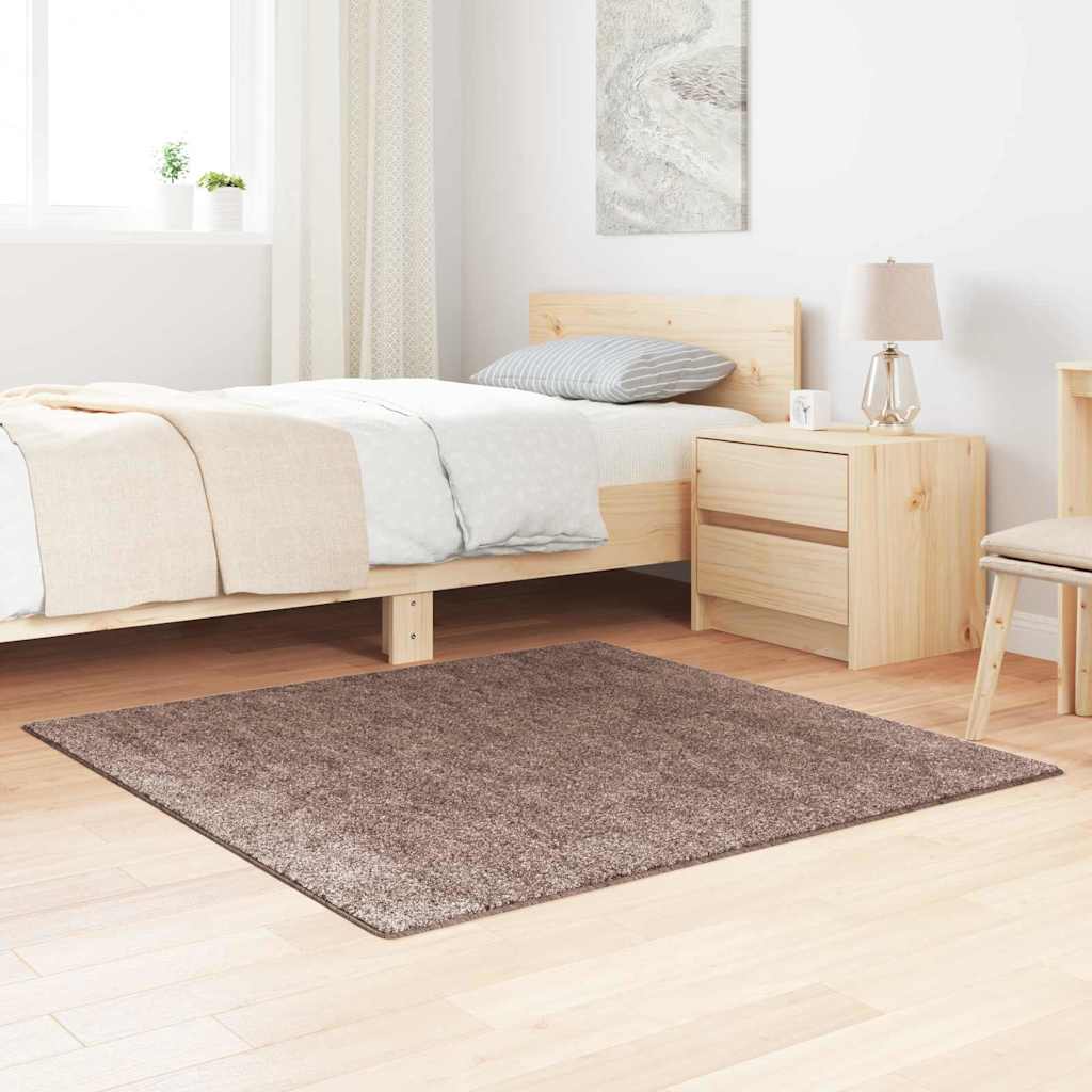 Antislip Shaggy Tapijt Bruin 120 x 120 cm PP is nu te koop bij PeponiXL, paradijselijk wonen!