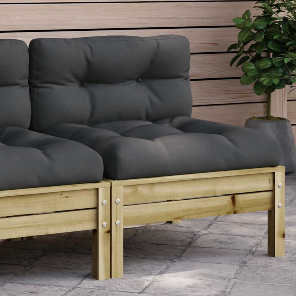 Tuinbank zonder armleuningen met kussens geïmpregneerd hout is nu te koop bij PeponiXL, paradijselijk wonen!