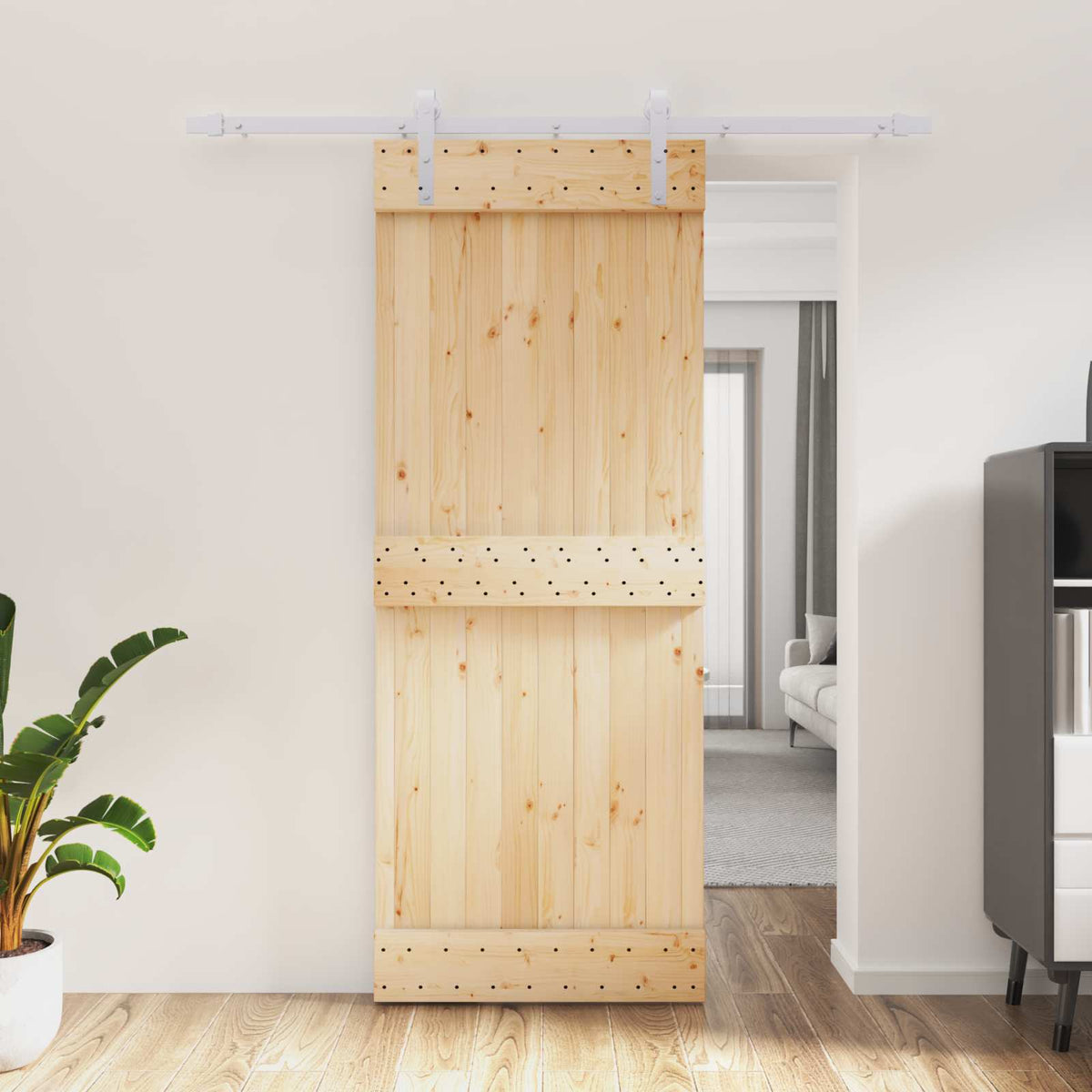 Schuifdeur Natuurlijk en Wit 80 x 210 cm Massief Grenenhout is nu te koop bij PeponiXL, paradijselijk wonen!