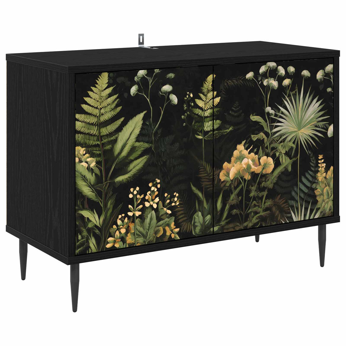Tv-meubel RHENEN 69 x 33 x 50,5 cm Zwart eiken Bewerkt hout is nu te koop bij PeponiXL, paradijselijk wonen!