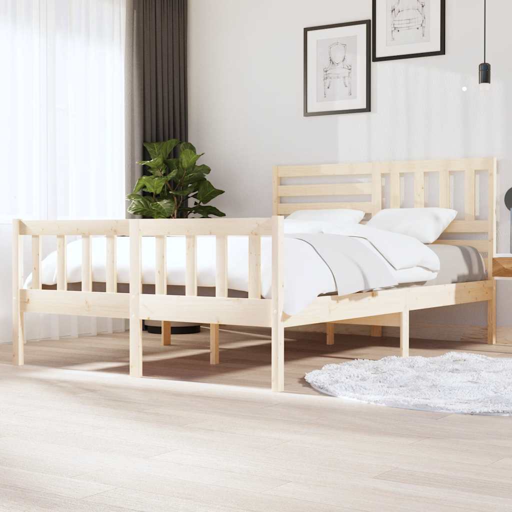 Bedframe massief hout 140x200 cm is nu te koop bij PeponiXL, paradijselijk wonen!