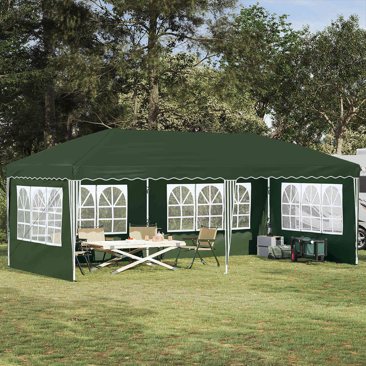 Pop-up Feesttent 575 x 289 x 245 cm Groen is nu te koop bij PeponiXL, paradijselijk wonen!