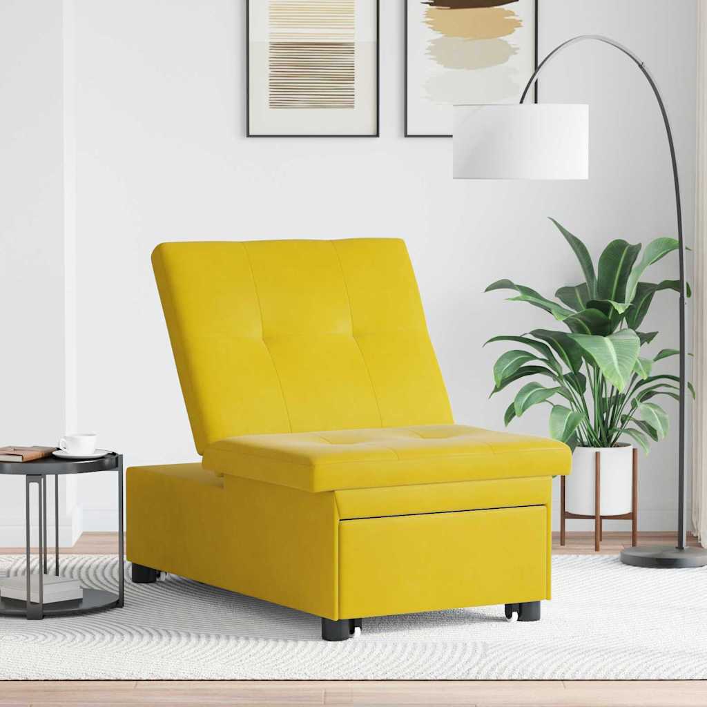 Slaapbank Geel 194 x 67 x 82 cm Fluweel is nu te koop bij PeponiXL, paradijselijk wonen!