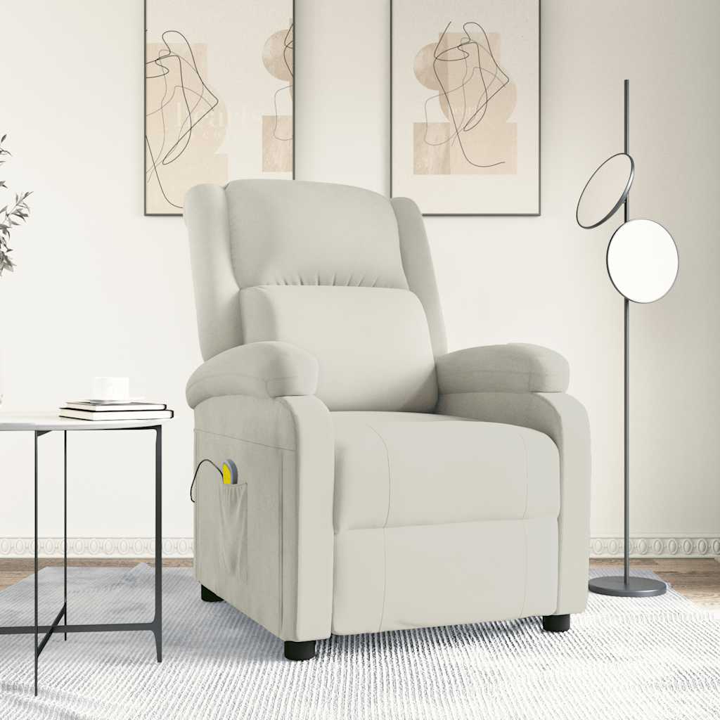 Massagestoel fluweel crèmekleurig is nu te koop bij PeponiXL, paradijselijk wonen!