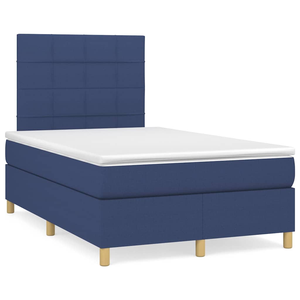 Boxspring met matras en LED stof blauw 120x190 cm is nu te koop bij PeponiXL, paradijselijk wonen!