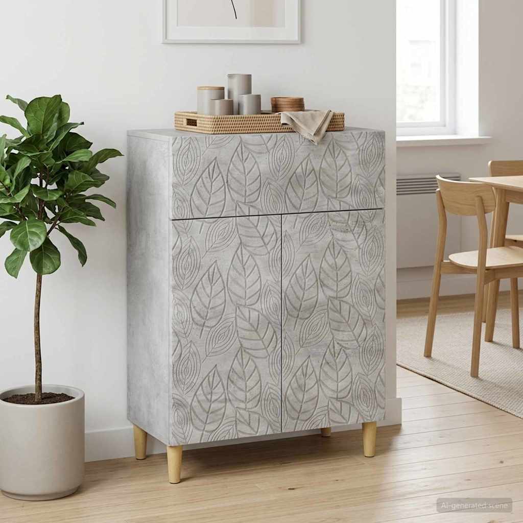 Dressoir Betongrijs 66 x 34,5 x 90 cm Bewerkt hout is nu te koop bij PeponiXL, paradijselijk wonen!