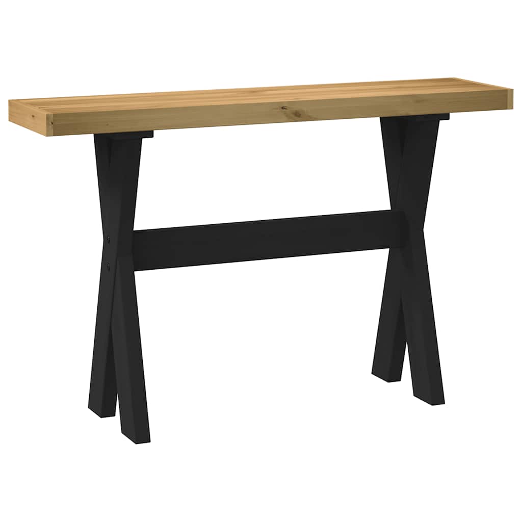 Wandtafel NOAIN X-vormige poten 120x30x75 cm massief hout is nu te koop bij PeponiXL, paradijselijk wonen!