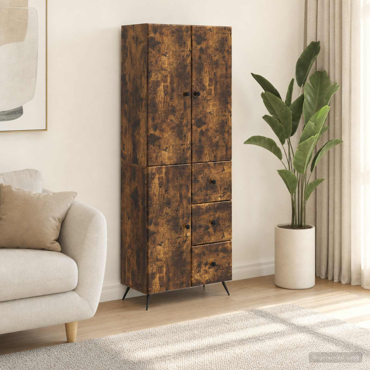 Kastenset 2 pcs Gerookt eiken Bewerkt hout is nu te koop bij PeponiXL, paradijselijk wonen!