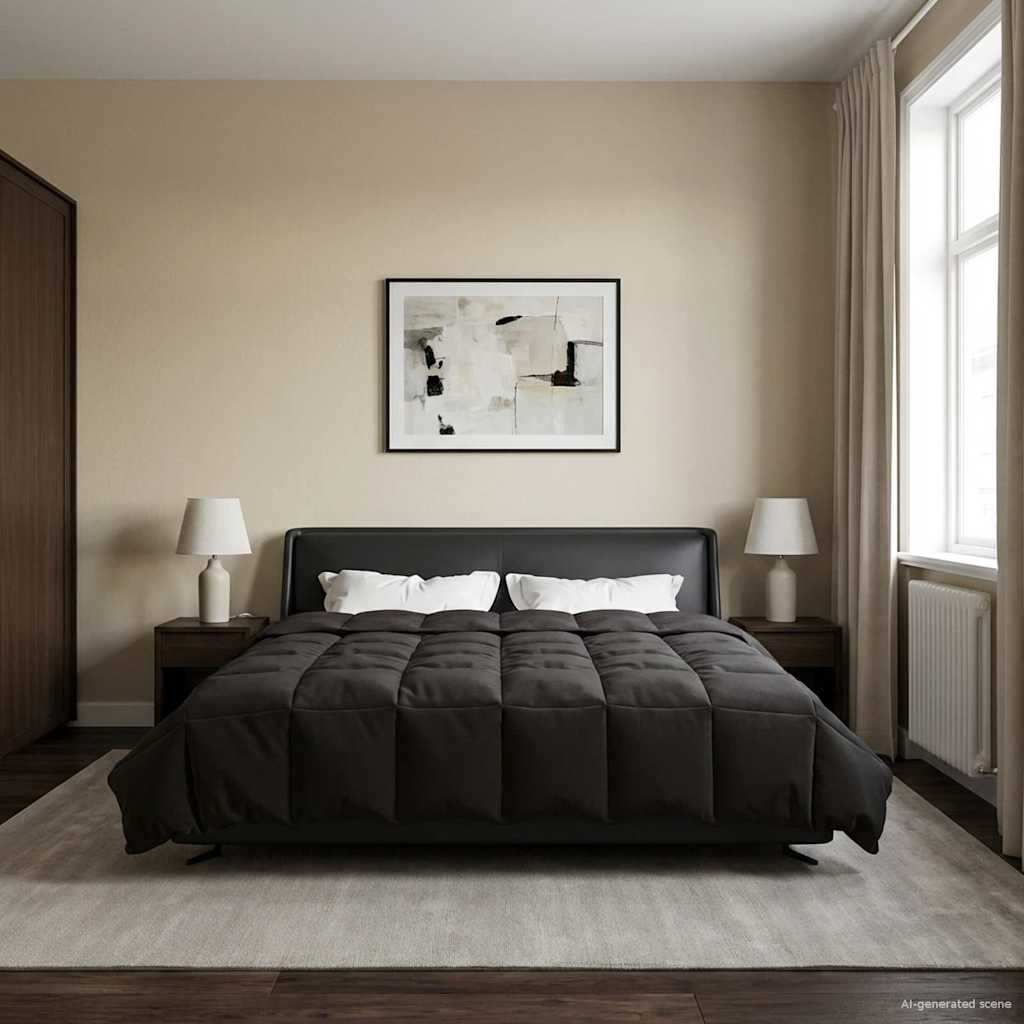 Zomer Dekbed Gekwilt Antraciet 220 x 260 cm Microfiber is nu te koop bij PeponiXL, paradijselijk wonen!
