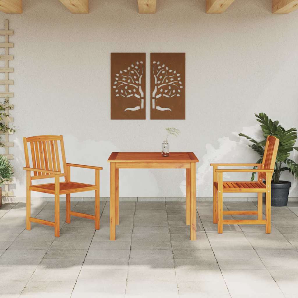 Tuin eettafelset 3 pcs Bruin Massief Acaciahout is nu te koop bij PeponiXL, paradijselijk wonen!
