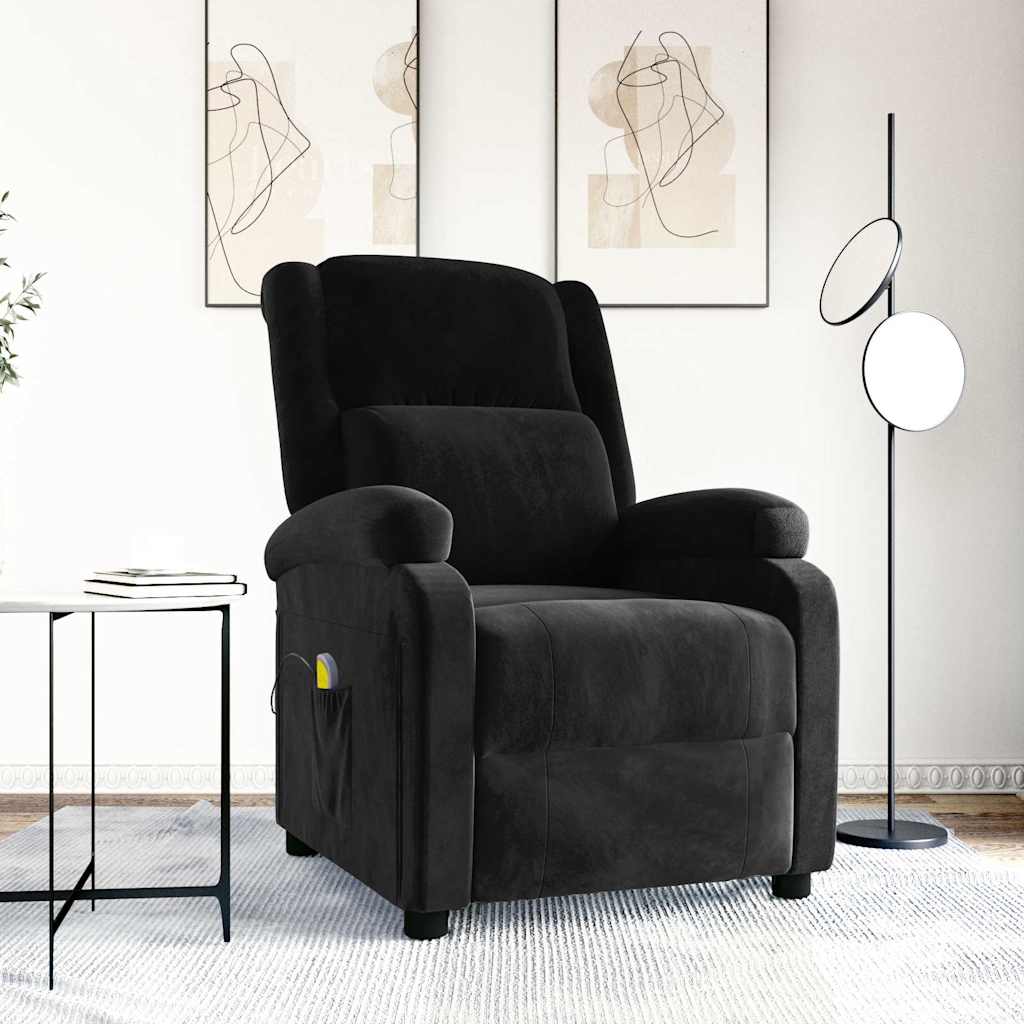 Massagestoel fluweel zwart is nu te koop bij PeponiXL, paradijselijk wonen!