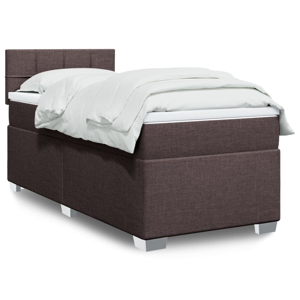 Boxspring met matras stof donkerbruin 100x200 cm is nu te koop bij PeponiXL, paradijselijk wonen!