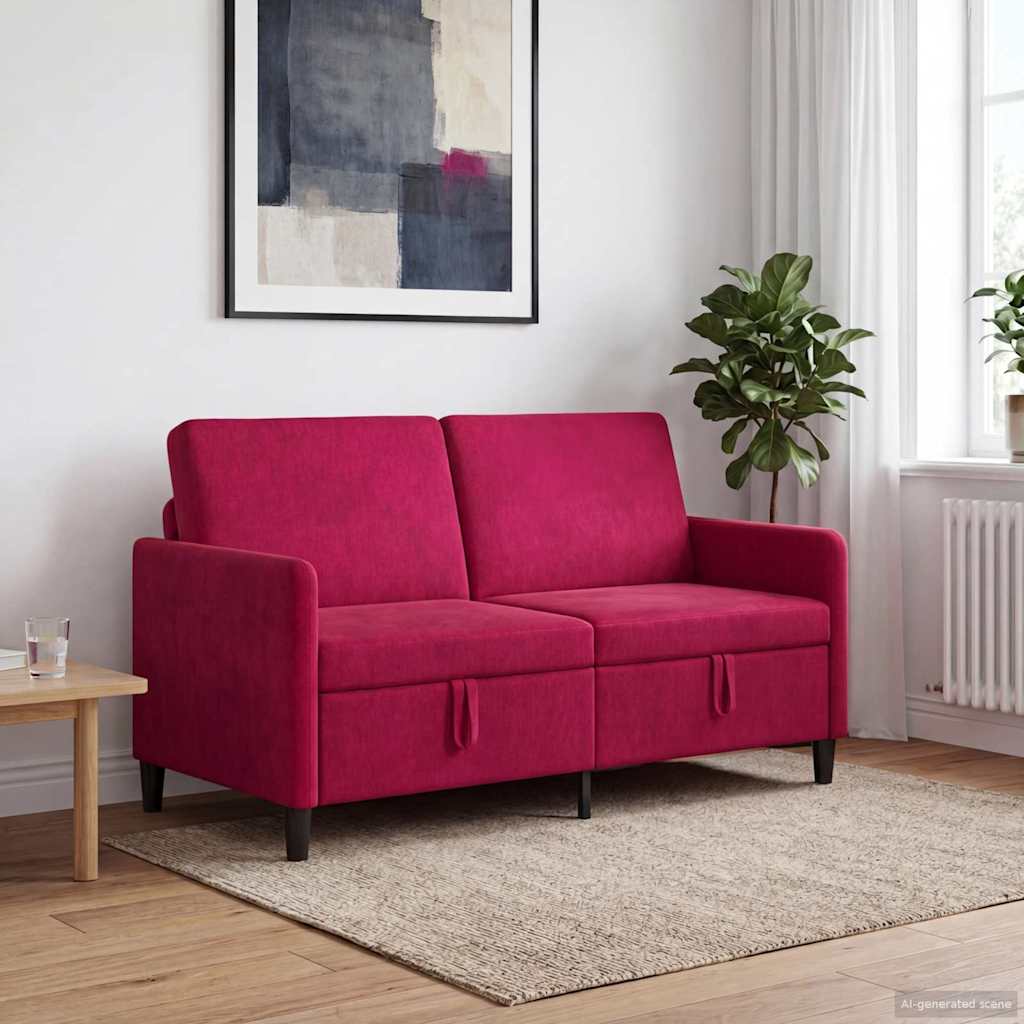 Bank met opslag Wijnrood 152 x 78 x 87 cm Polyester is nu te koop bij PeponiXL, paradijselijk wonen!