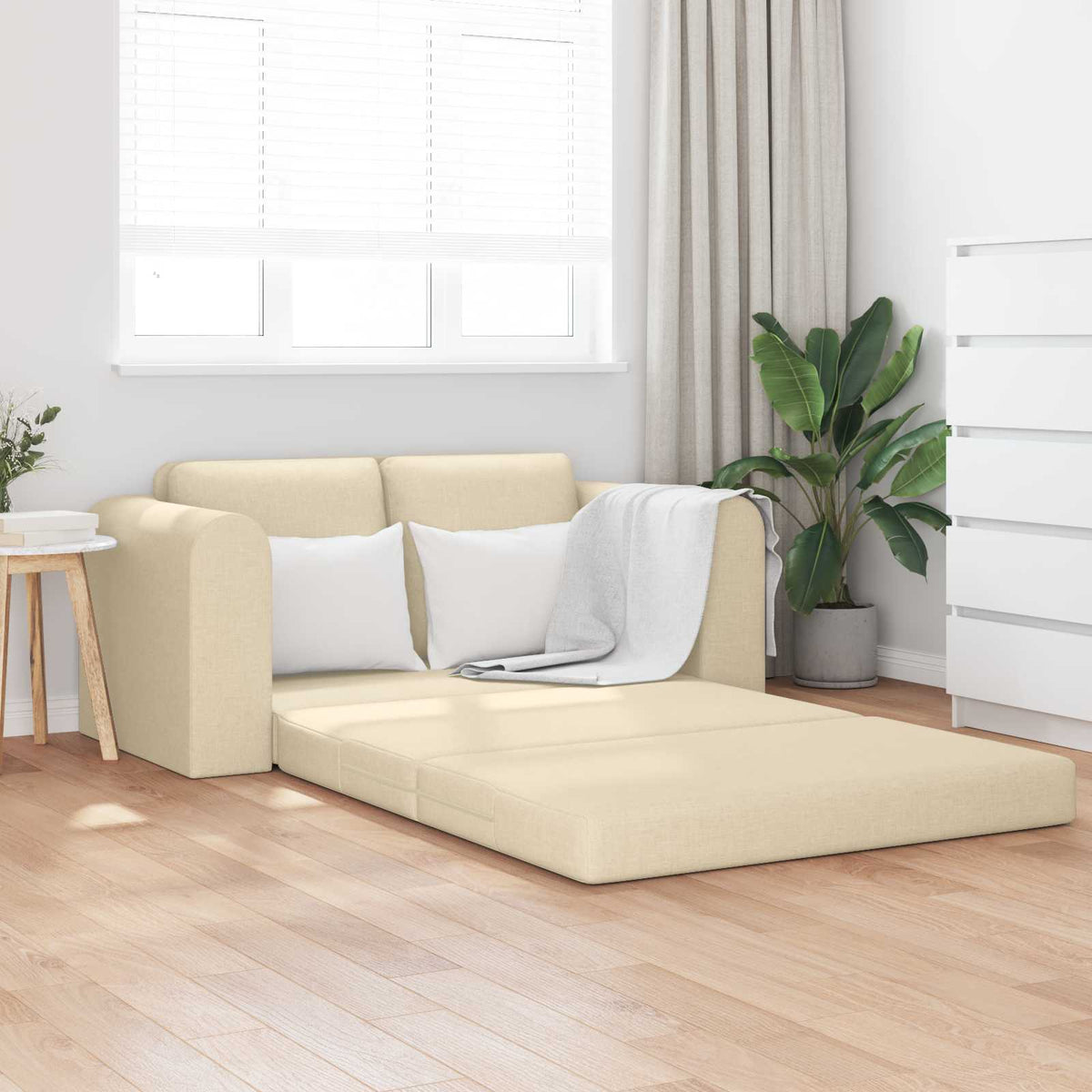 Slaapbank 60cm Crème Stof is nu te koop bij PeponiXL, paradijselijk wonen!