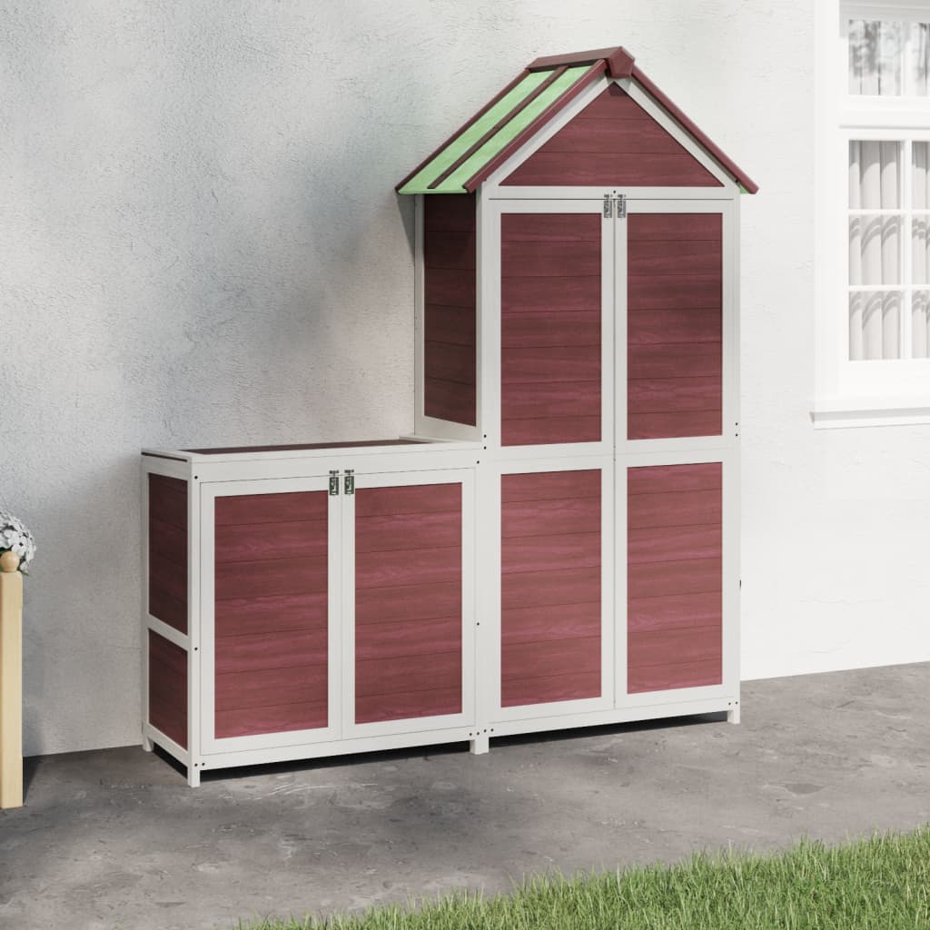 2-delige Tuinschuurset massief grenenhout mokkakleurig is nu te koop bij PeponiXL, paradijselijk wonen!