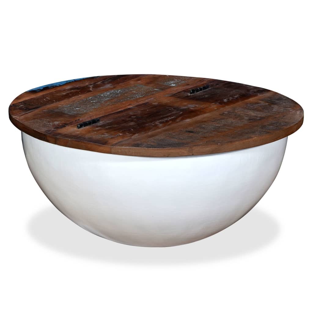 Salontafel komvormig massief gerecycled hout wit is nu te koop bij PeponiXL, paradijselijk wonen!