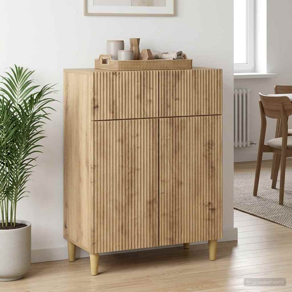 Dressoir Artisanaal eiken 66 x 34,5 x 90 cm Bewerkt hout is nu te koop bij PeponiXL, paradijselijk wonen!