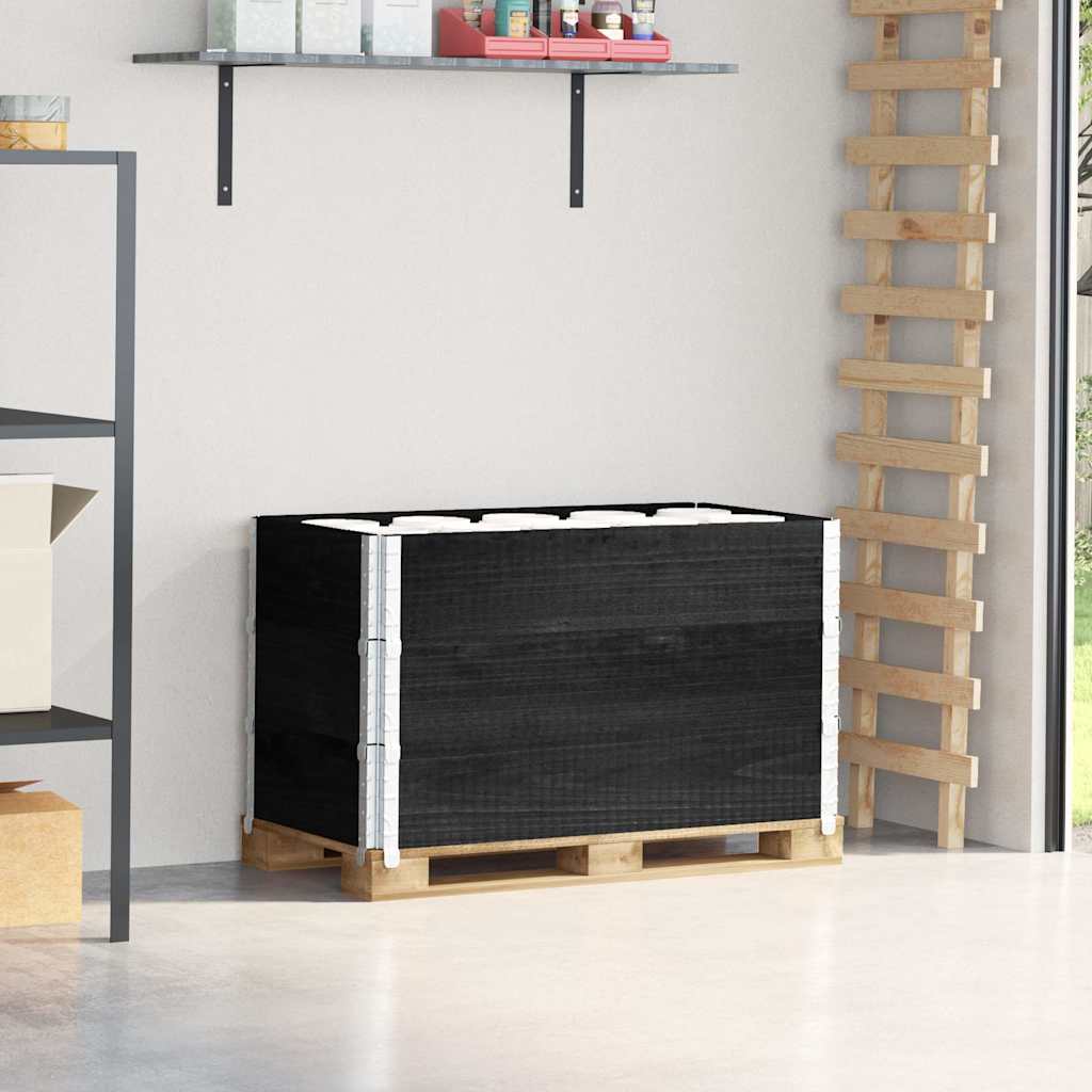 Palletopzetranden 3 st 100x50 cm massief grenenhout zwart is nu te koop bij PeponiXL, paradijselijk wonen!