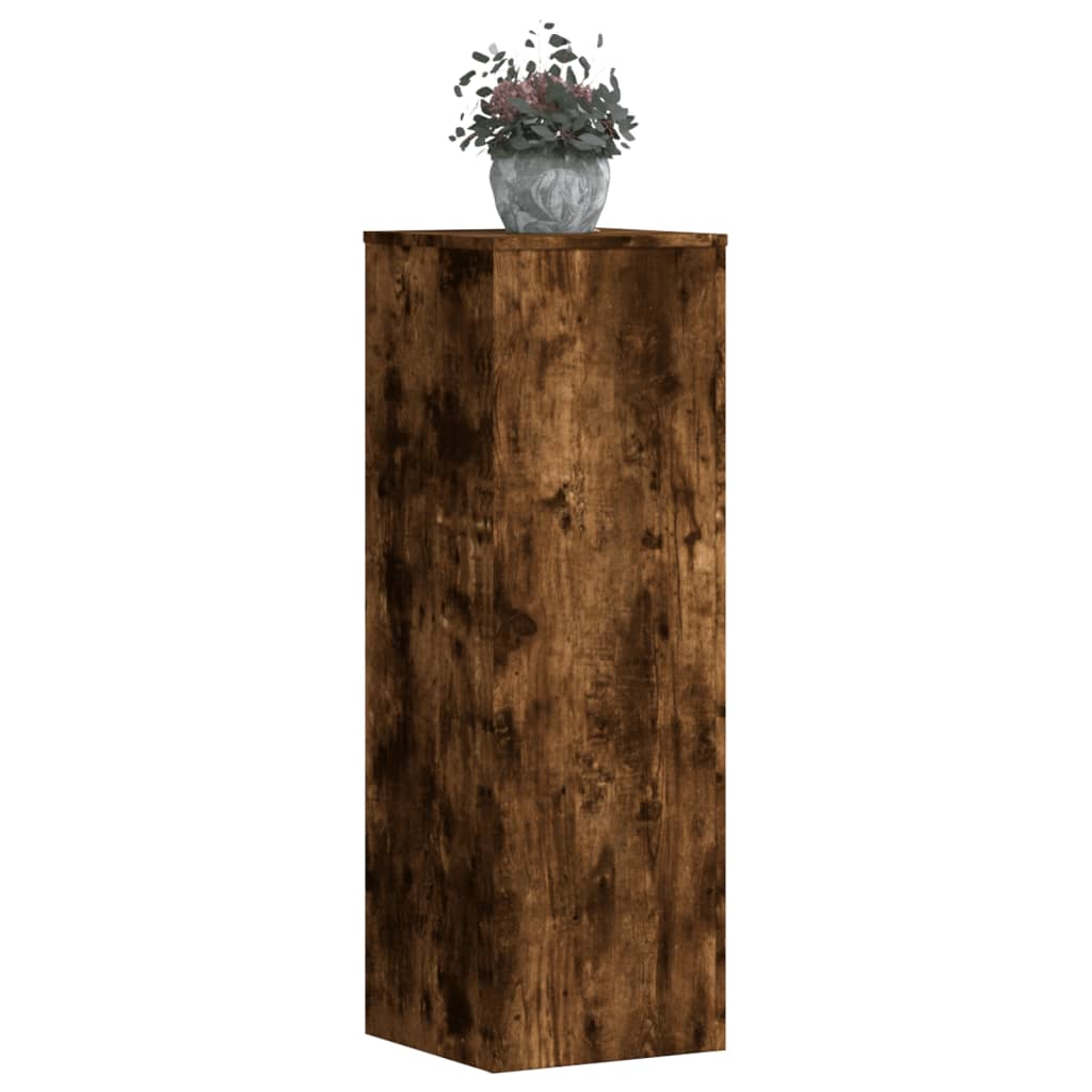 Plantenstandaards 2 st 33x33x100 cm bewerkt hout gerookt eiken is nu te koop bij PeponiXL, paradijselijk wonen!