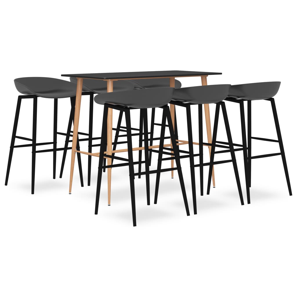 7-delige Barset zwart en grijs is nu te koop bij PeponiXL, paradijselijk wonen!