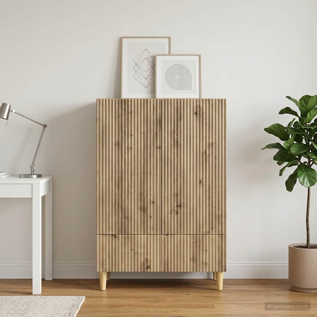 Dressoir Artisanaal eiken 66 x 34,5 x 95 cm Bewerkt hout is nu te koop bij PeponiXL, paradijselijk wonen!