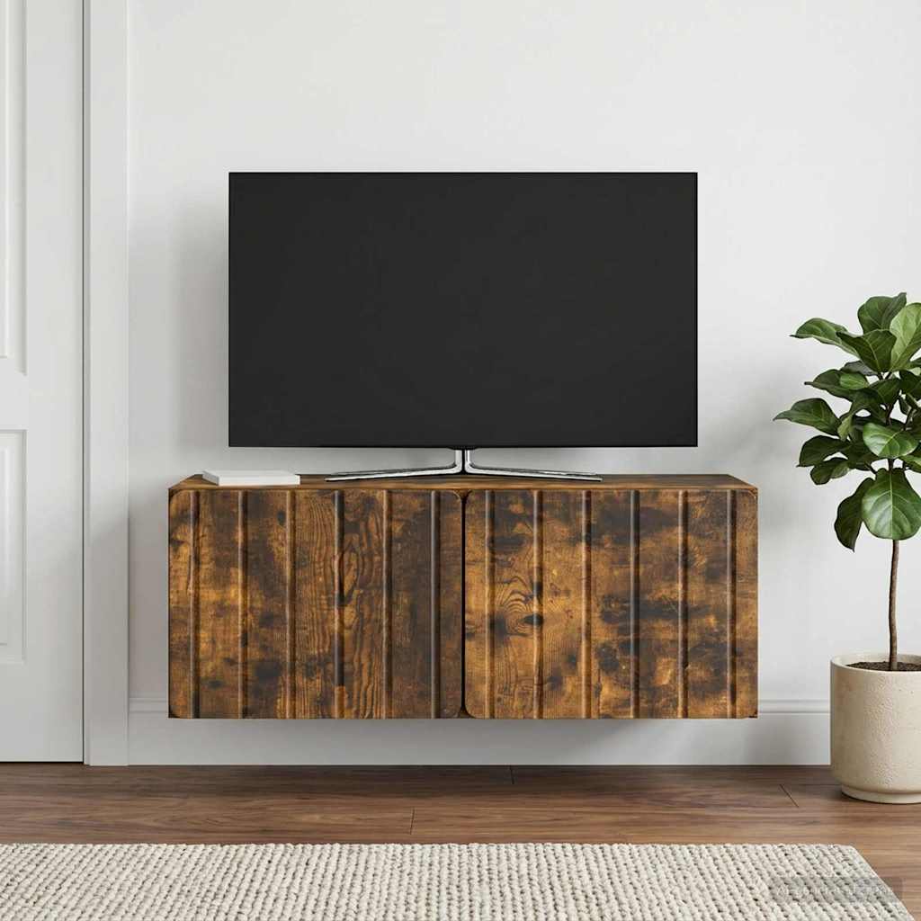 Wandbeugel TV-kast Gerookt eiken 78,5 x 31 x 30 cm Bewerkt hout is nu te koop bij PeponiXL, paradijselijk wonen!