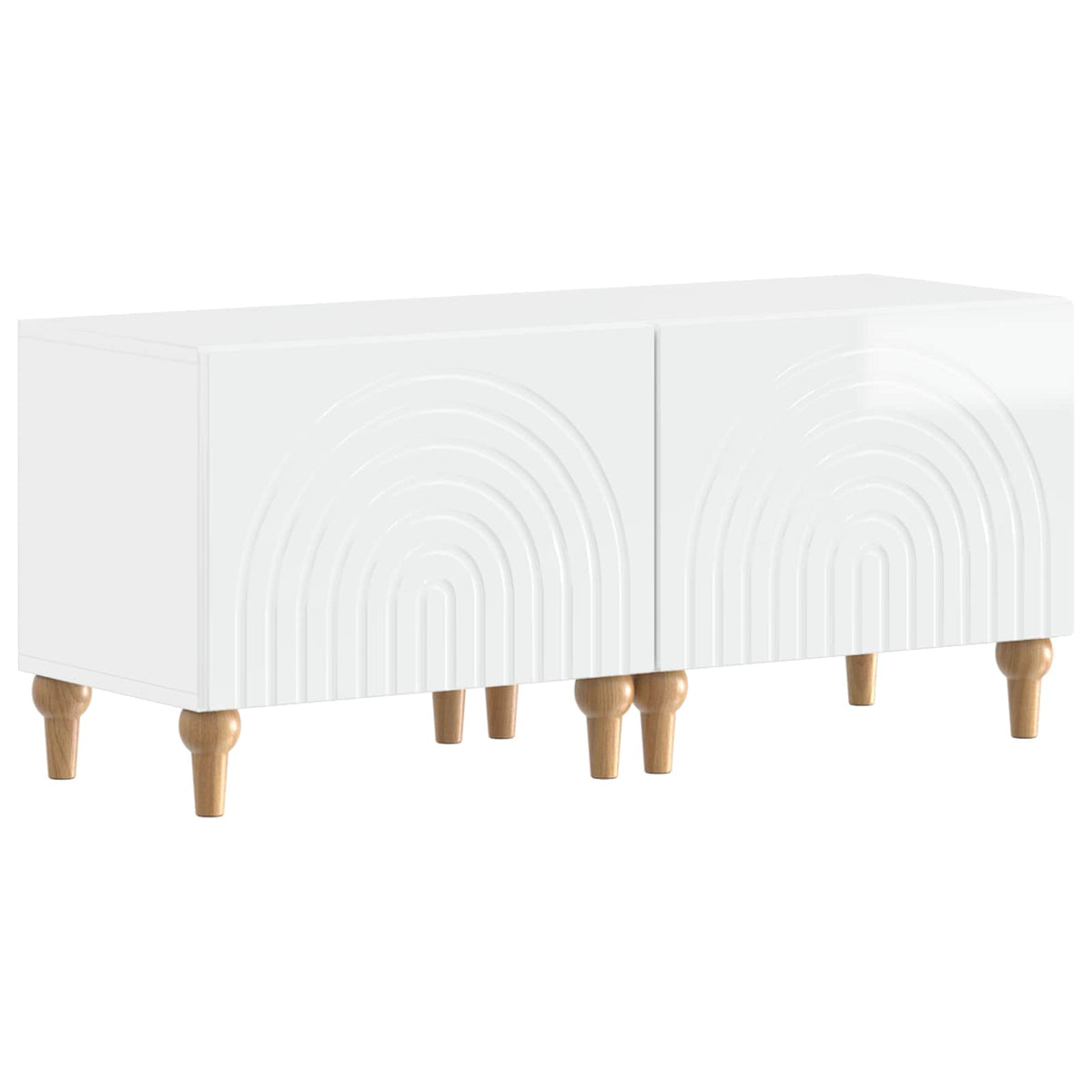Tv-meubel Hoogglans Wit Bewerkt hout is nu te koop bij PeponiXL, paradijselijk wonen!