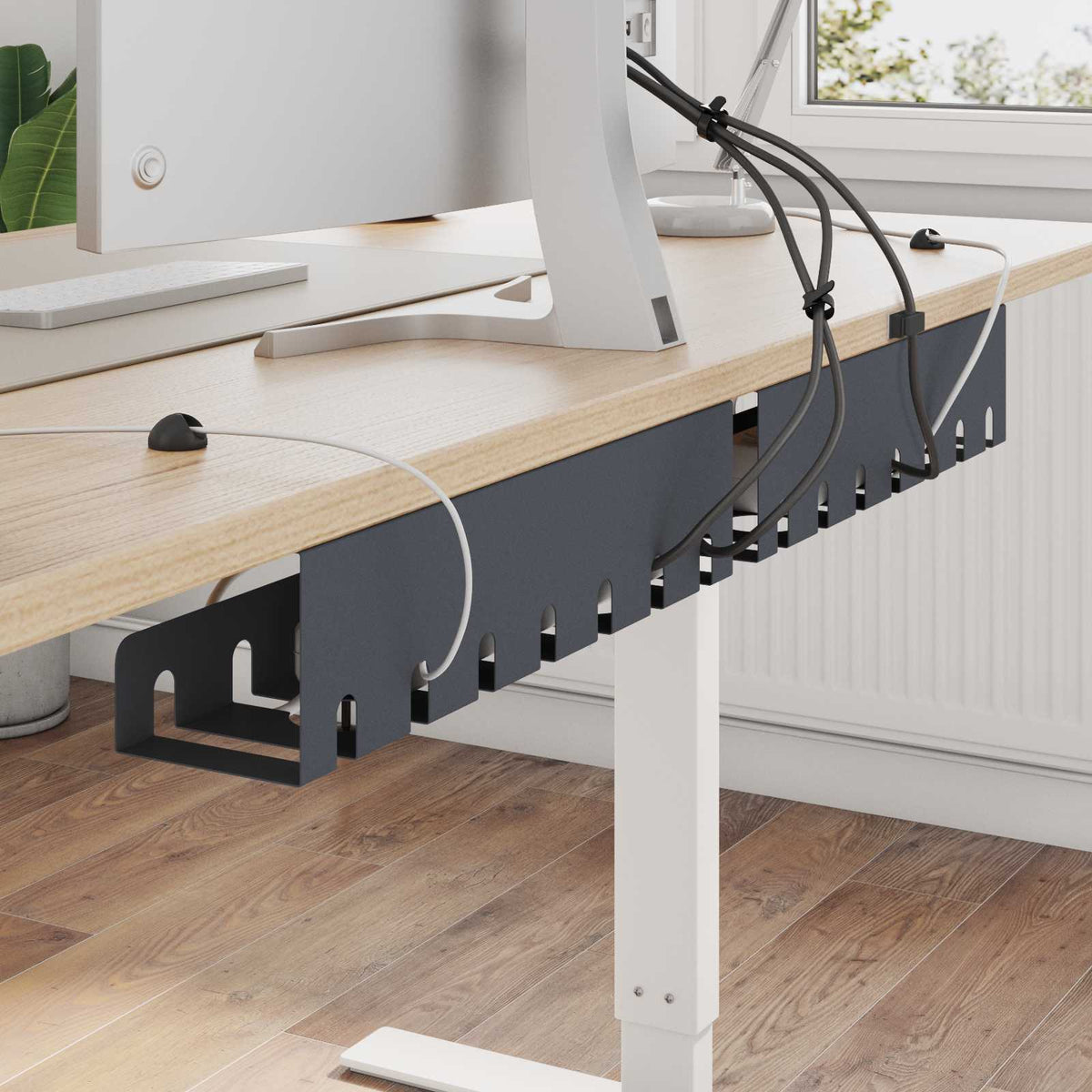 Kabelgoot voor onder bureau 2 st Antracietkleurig is nu te koop bij PeponiXL, paradijselijk wonen!