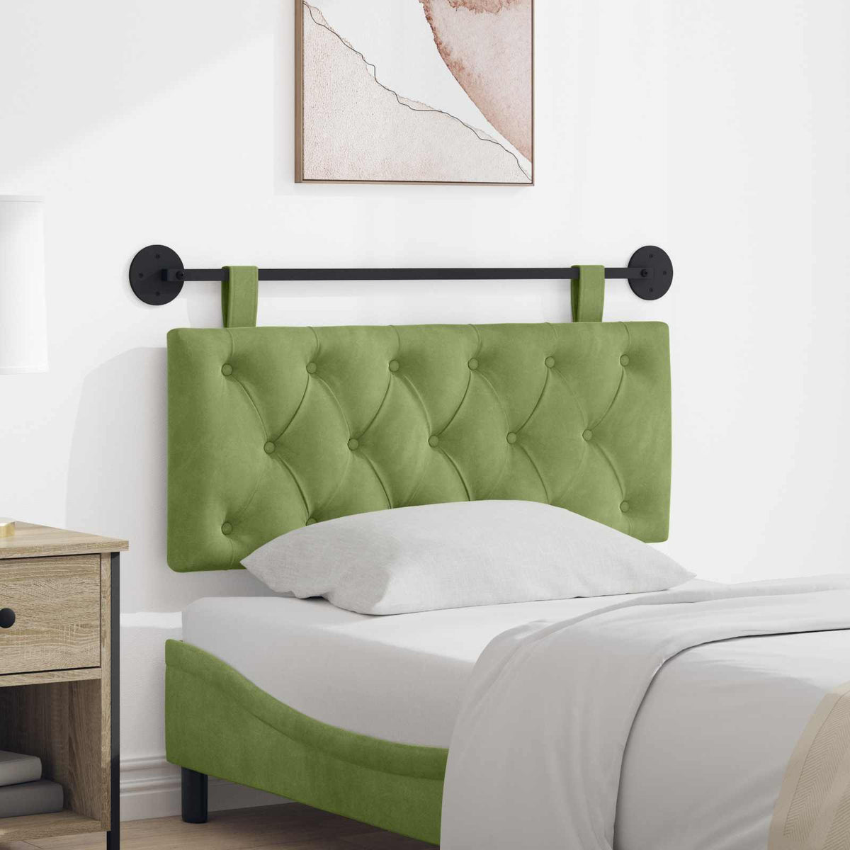 Hangend hoofdbord Lichtgroen Fluweel is nu te koop bij PeponiXL, paradijselijk wonen!