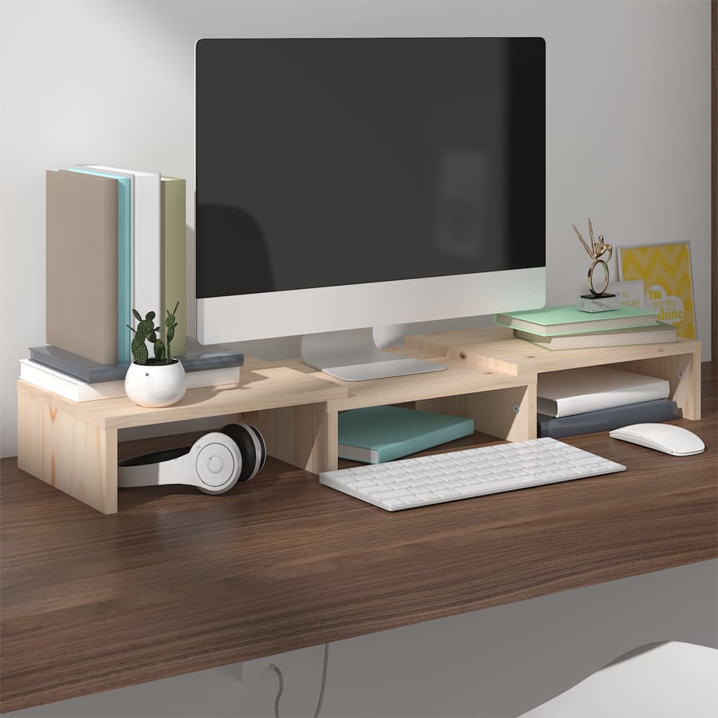 Monitorstandaard 60x24x10,5 cm massief grenenhout is nu te koop bij PeponiXL, paradijselijk wonen!