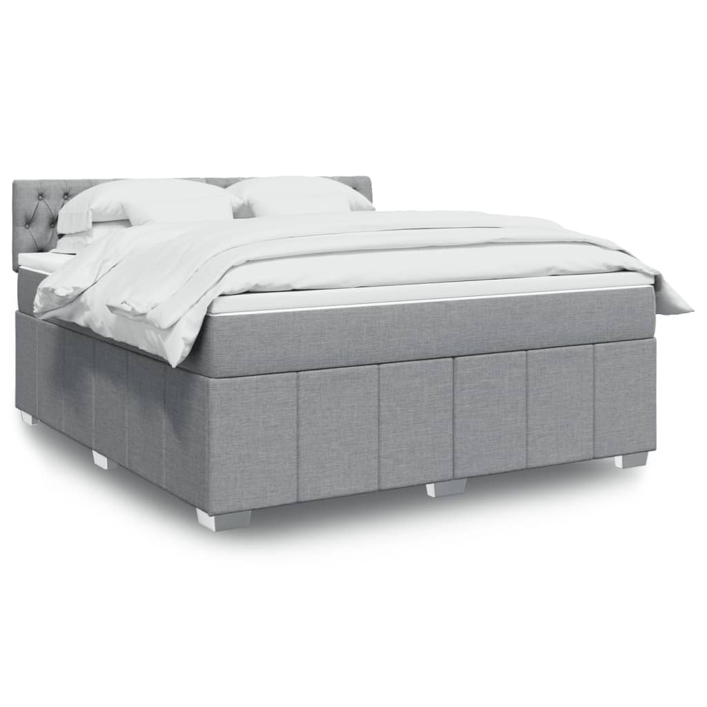 Boxspring met matras stof lichtgrijs 180x200 cm is nu te koop bij PeponiXL, paradijselijk wonen!