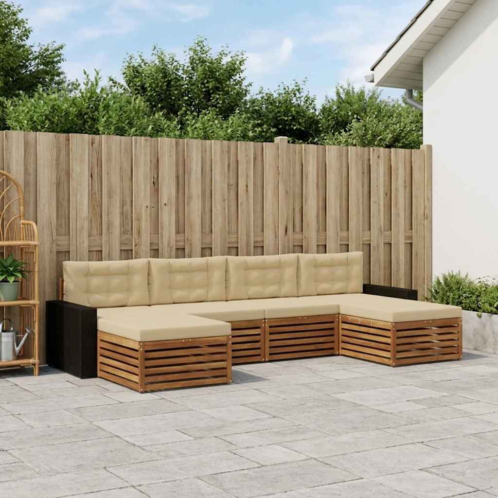 Sofa-Sets met kussen 6 pcs Massief Acaciahout is nu te koop bij PeponiXL, paradijselijk wonen!