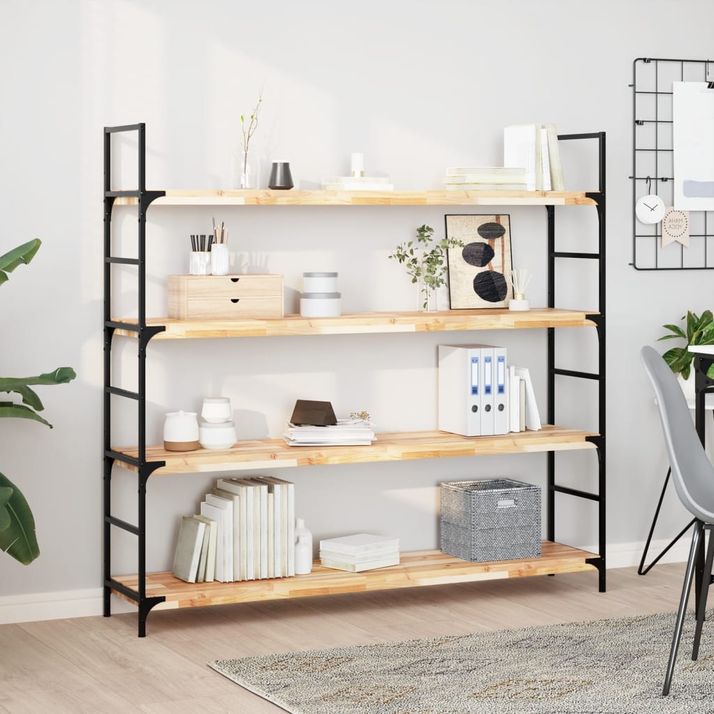 Wandschap zwevend 140x30x4 cm onbehandeld massief acaciahout is nu te koop bij PeponiXL, paradijselijk wonen!