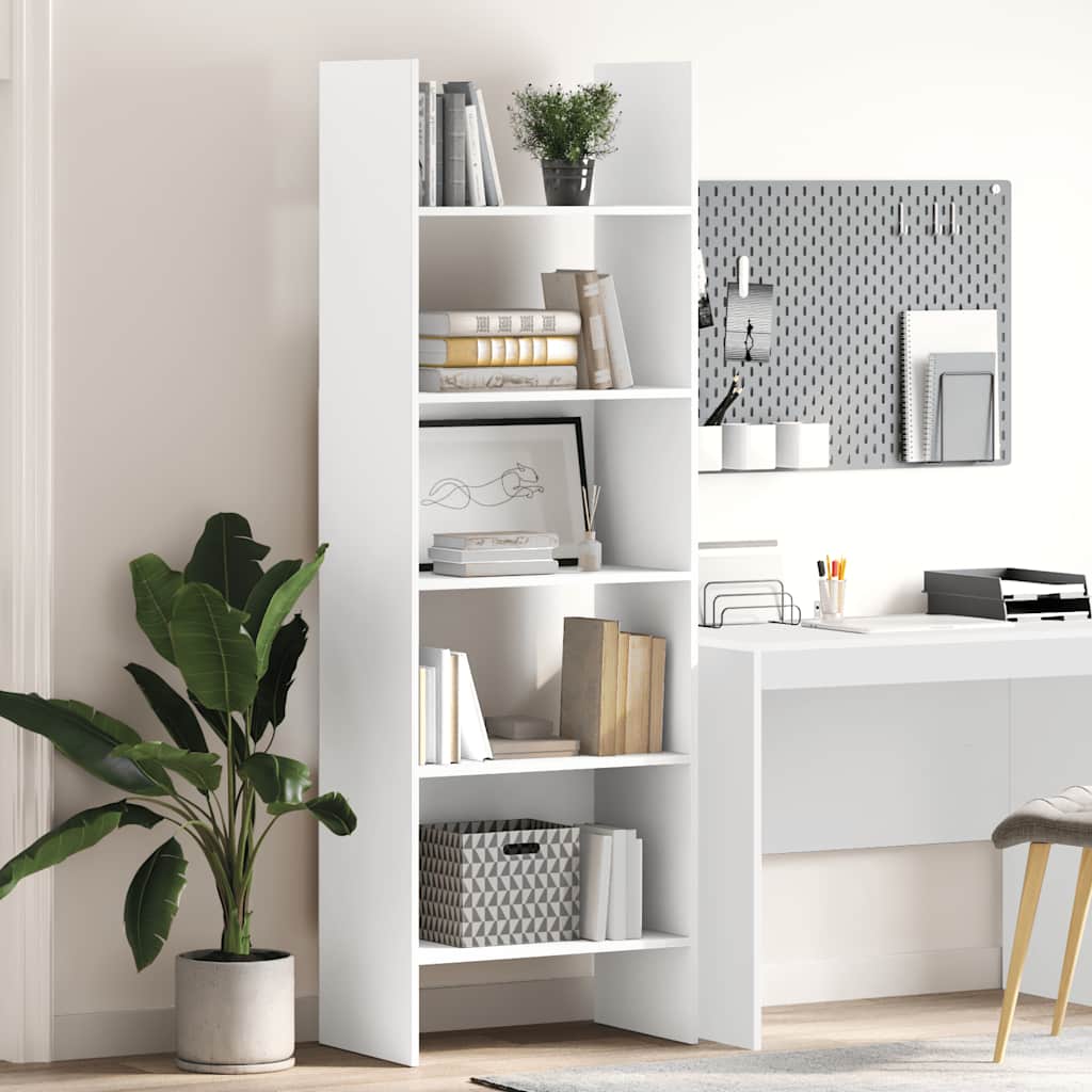 Boekenkast 60x35x180 cm bewerkt hout wit is nu te koop bij PeponiXL, paradijselijk wonen!