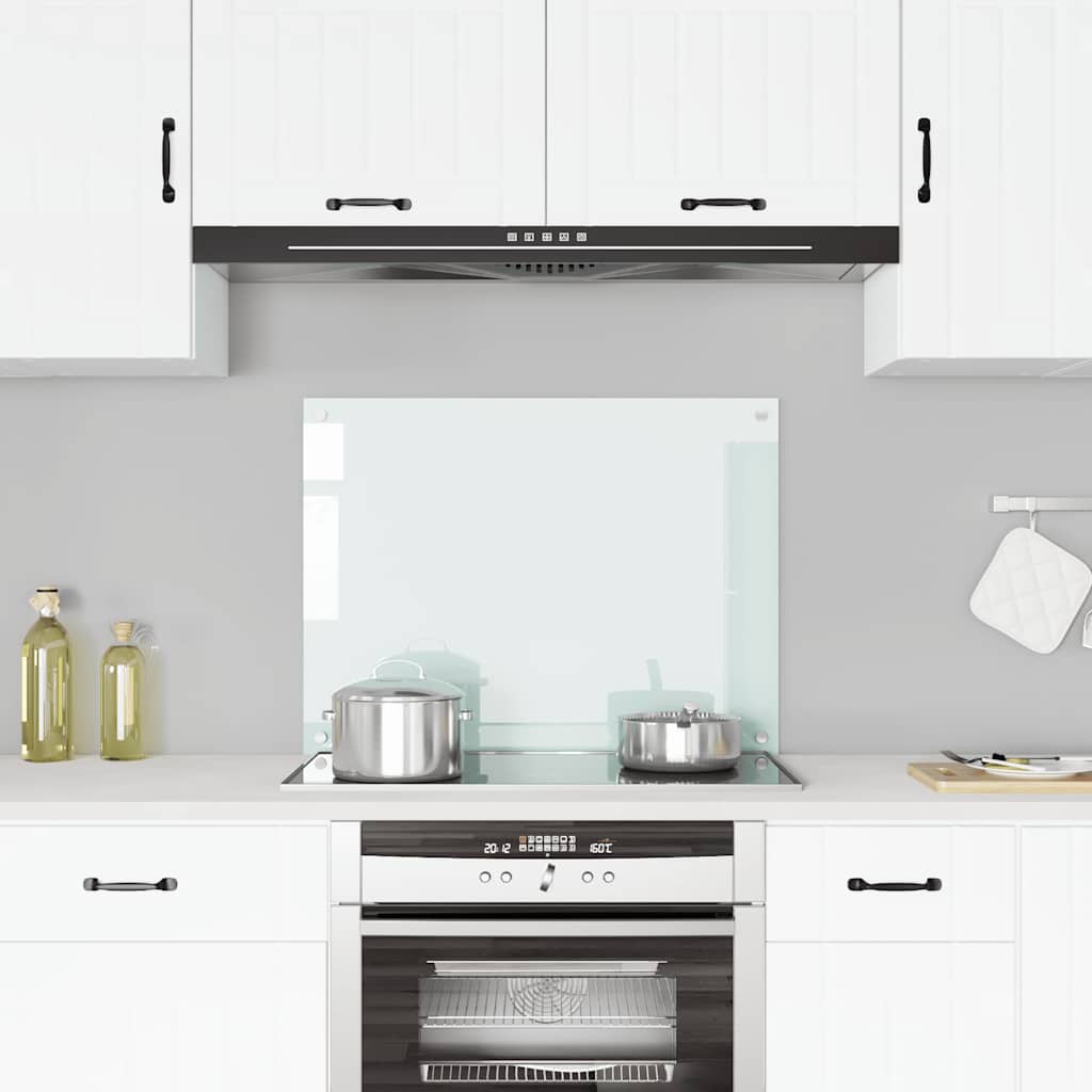 Spatscherm keuken 80x60 cm gehard glas melkwit is nu te koop bij PeponiXL, paradijselijk wonen!