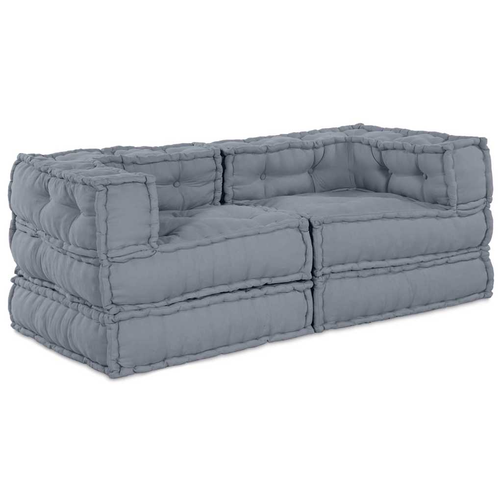 Modulair Sofabet 2 pcs Grijs 140 x 70 x 56 cm Stof is nu te koop bij PeponiXL, paradijselijk wonen!