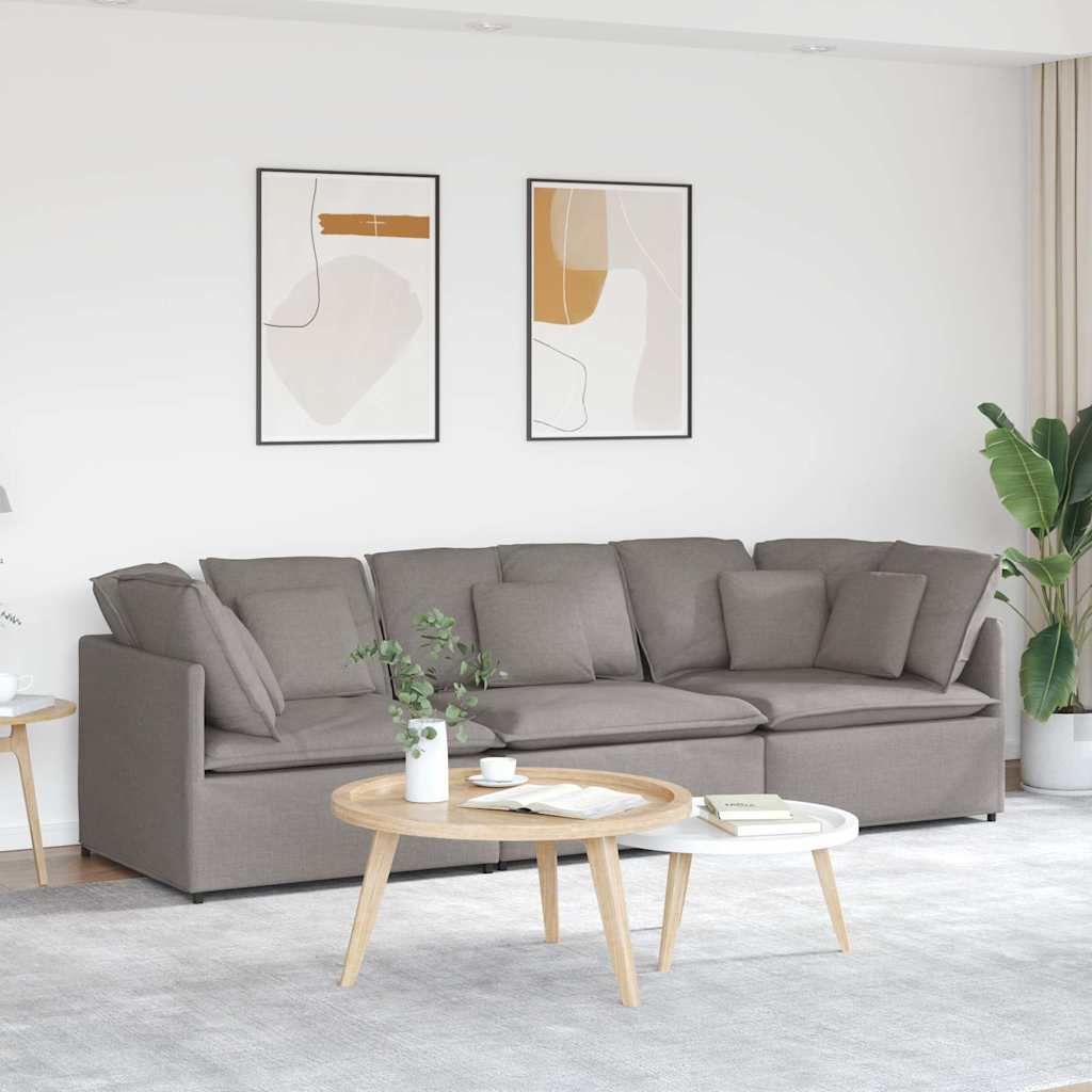 Modulaire bank met kussens stof taupe is nu te koop bij PeponiXL, paradijselijk wonen!