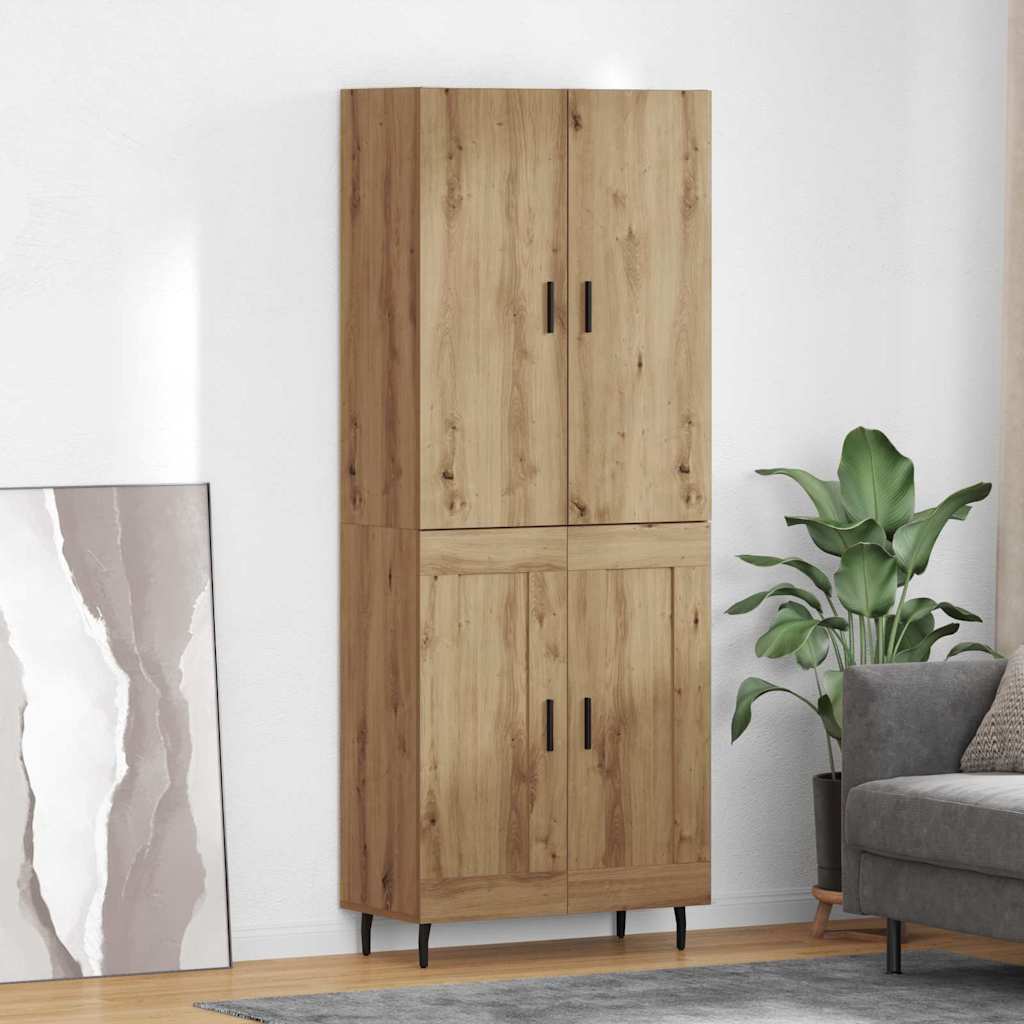 Hoge kast 2 pcs Artisan Eiken 69,5 x 34 x 180 cm Bewerkt hout is nu te koop bij PeponiXL, paradijselijk wonen!