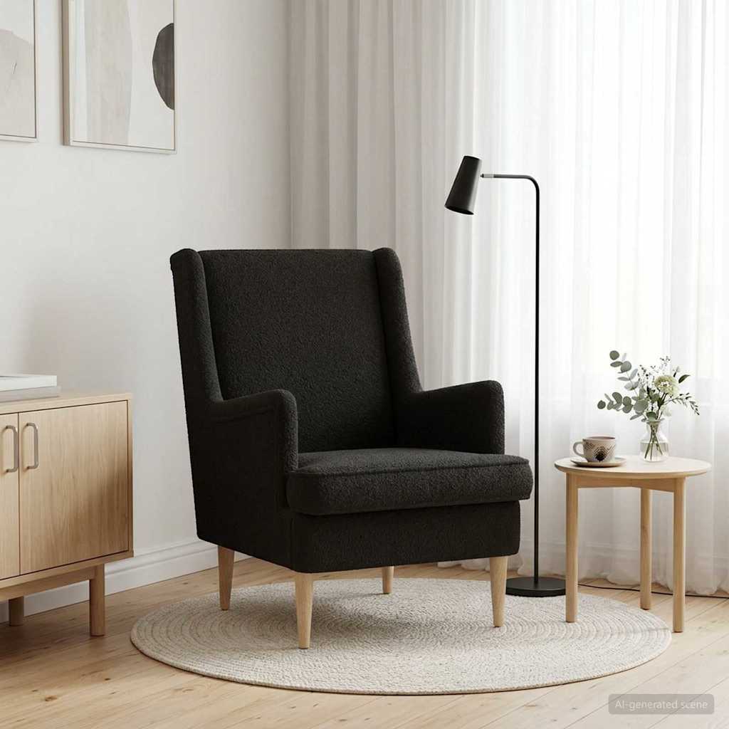 Fauteuil Zwart Schapenstof is nu te koop bij PeponiXL, paradijselijk wonen!