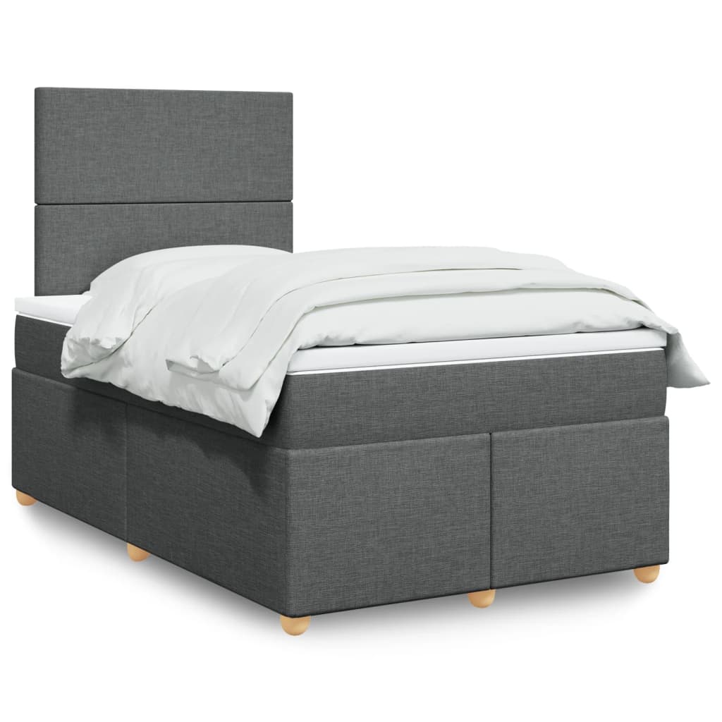 Boxspring met matras stof donkergrijs 120x190 cm is nu te koop bij PeponiXL, paradijselijk wonen!