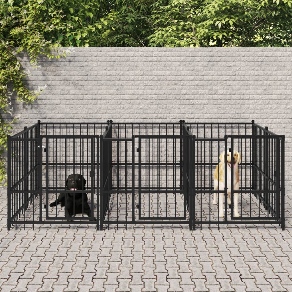 Hondenkennel voor buiten 5,63 m² staal is nu te koop bij PeponiXL, paradijselijk wonen!